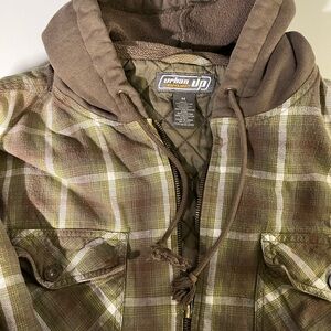 Urban Plaid Hooded Shirt jacket